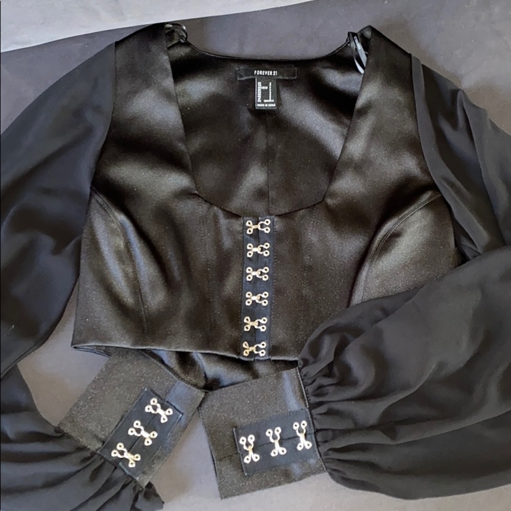 Beautiful black, crop top blouse